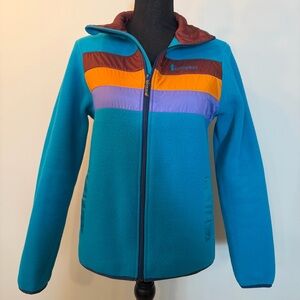 Cotopaxi Women’s S Fleece Zip up Jacket Blue Purple Orange Pockets Outdoor Hiker